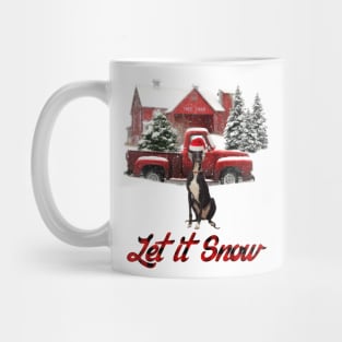 Greyhound Let It Snow Tree Farm Red Truck Christmas Mug